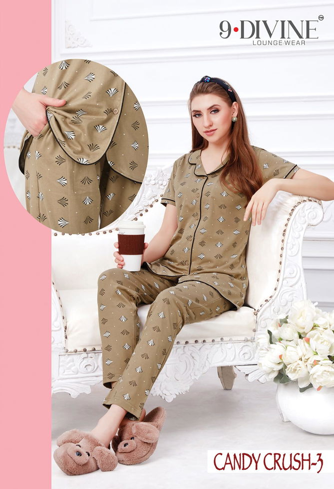 9 Divine Candy Crush  Night Suits Daily Wear Cotton Printed Collection